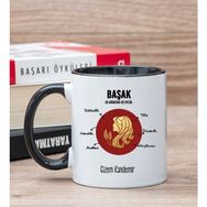 Hediye Dükkanı Kişiye Özel Başak Burcuna Hediye Siyah Kupa Bardak