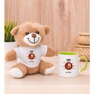 Hediye Dükkanı Kişiye Özel Başak Burcuna Hediye Yeşil Kupa Bardak ve Peluş Ayıcık