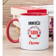 Hediye Dükkanı Kişiye Özel Bayan Değil Kadın Kırmızı Kupa
