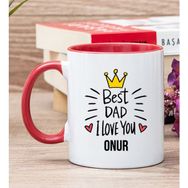 Hediye Dükkanı Kişiye Özel Best Dad Kırmızı Kupa