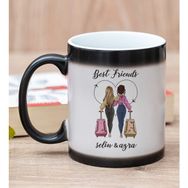 Hediye Dükkanı Kişiye Özel Best Friends Baskılı Sihirli Kupa Bardak