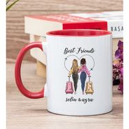 Hediye Dükkanı Kişiye Özel Best Friends Kırmızı Kupa