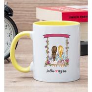 Hediye Dükkanı Kişiye Özel Best Friends Salıncak Tasarım Sarı Kupa
