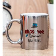 Hediye Dükkanı Kişiye Özel Bilgisayar Öğretmeni Silver Kupa Bardak