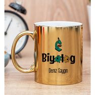 Hediye Dükkanı Kişiye Özel Biyolog Gold Kupa Bardak