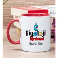 Hediye Dükkanı Kişiye Özel Biyoloji Öğretmeni Kırmızı Kupa