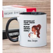 Hediye Dükkanı Kişiye Özel Bunun Havası Kime Baskılı Siyah Kupa Bardak