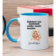 Hediye Dükkanı Kişiye Özel Canım Kendim Mavi Kupa
