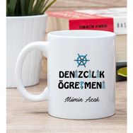 Hediye Dükkanı Kişiye Özel Denizcilik Öğretmeni Beyaz Kupa Bardak