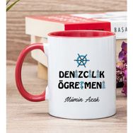 Hediye Dükkanı Kişiye Özel Denizcilik Öğretmeni Kırmızı Kupa