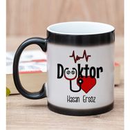 Hediye Dükkanı Kişiye Özel Doktor Baskılı Sihirli Kupa Bardak