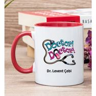 Hediye Dükkanı Kişiye Özel Doktor Doktor Kırmızı Kupa