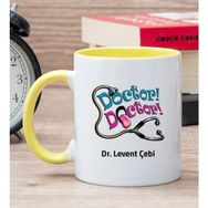 Hediye Dükkanı Kişiye Özel Doktor Doktor Sarı Kupa Bardak
