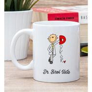 Hediye Dükkanı Kişiye Özel Doktor Karikatürü Beyaz Kupa Bardak