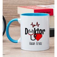 Hediye Dükkanı Kişiye Özel Doktor Mavi Kupa