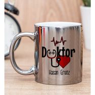 Hediye Dükkanı Kişiye Özel Doktor Silver Kupa Bardak