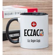 Hediye Dükkanı Kişiye Özel Eczacı Siyah Kupa Bardak