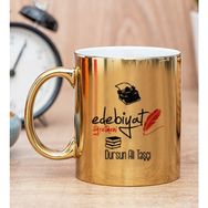 Hediye Dükkanı Kişiye Özel Edebiyat Öğretmeni Gold Kupa Bardak