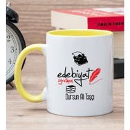 Hediye Dükkanı Kişiye Özel Edebiyat Öğretmeni Sarı Kupa Bardak
