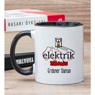 Hediye Dükkanı Kişiye Özel Elektrik Mühendisi Siyah Kupa Bardak