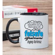 Hediye Dükkanı Kişiye Özel Felsefe Öğretmeni Siyah Kupa