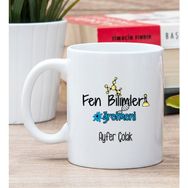 Hediye Dükkanı Kişiye Özel Fen Bilimleri Öğretmeni Beyaz Kupa Bardak