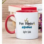 Hediye Dükkanı Kişiye Özel Fen Bilimleri Öğretmeni Kırmızı Kupa