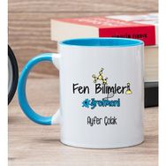Hediye Dükkanı Kişiye Özel Fen Bilimleri Öğretmeni Mavi Kupa