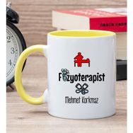 Hediye Dükkanı Kişiye Özel Fizyoterapist Sarı Kupa Bardak