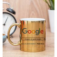 Hediye Dükkanı Kişiye Özel Google Tasarım Esprili Gold Kupa Bardak