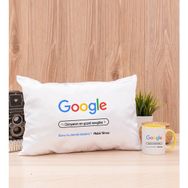 Hediye Dükkanı Kişiye Özel Google Tasarım Esprili Sarı Kupa Bardak ve Dikdörtgen Yastık