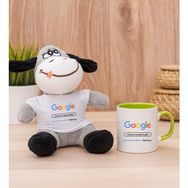 Hediye Dükkanı Kişiye Özel Google Tasarım Esprili Yeşil Kupa Bardak ve Peluş Eşek