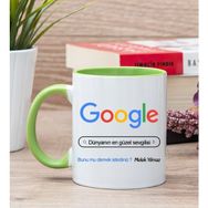 Hediye Dükkanı Kişiye Özel Google Tasarım Esprili Yeşil Kupa Bardak