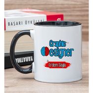 Hediye Dükkanı Kişiye Özel Grafiker Siyah Kupa Bardak