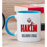 Hediye Dükkanı Kişiye Özel Hakim Mavi Kupa