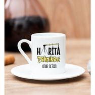 Hediye Dükkanı Kişiye Özel Harita Teknikeri Beyaz Türk Kahvesi Fincanı