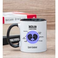 Hediye Dükkanı Kişiye Özel Ikizler Burcuna Hediye Siyah Kupa Bardak