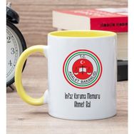 Hediye Dükkanı Kişiye Özel İnfaz Koruma Memuru Baskılı Sarı Kupa Bardak