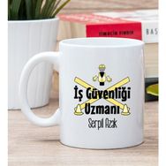Hediye Dükkanı Kişiye Özel İş Güvenliği Uzmanı Beyaz Kupa Bardak