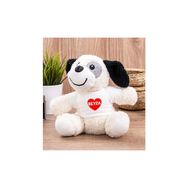 Hediye Dükkanı Kişiye Özel İsim Yazılı Kırmızı Kalpli Peluş Köpek