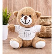 Hediye Dükkanı Kişiye Özel Karakalem Çizimli Çiçekler Peluş Ayıcık