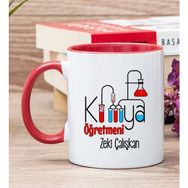 Hediye Dükkanı Kişiye Özel Kimya Öğretmeni Kırmızı Kupa