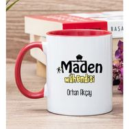 Hediye Dükkanı Kişiye Özel Maden Mühendisi Kırmızı Kupa