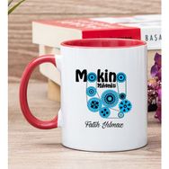 Hediye Dükkanı Kişiye Özel Makine Mühendisi Kırmızı Kupa