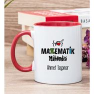 Hediye Dükkanı Kişiye Özel Matematik Mühendisi Kırmızı Kupa
