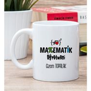 Hediye Dükkanı Kişiye Özel Matematik Öğretmeni Beyaz Kupa Bardak
