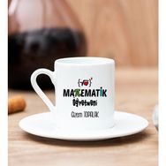 Hediye Dükkanı Kişiye Özel Matematik Öğretmeni Beyaz Türk Kahvesi Fincanı
