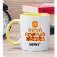 Hediye Dükkanı Kişiye Özel Mayıslar Bizimdir Sarı Kupa Bardak