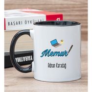 Hediye Dükkanı Kişiye Özel Memur Siyah Kupa Bardak