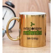 Hediye Dükkanı Kişiye Özel Metalurji ve Malzeme Mühendisi Gold Kupa Bardak